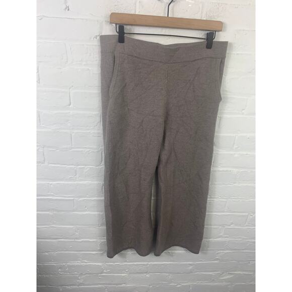 The Reset R Label Women's Pull-On Stretch Wool Capri Pants Beige Size Large - Picture 2 of 5